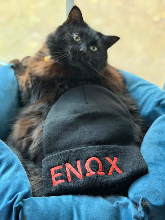 ENOX Beanie - Red on Black