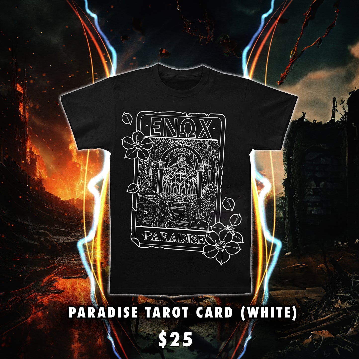 Paradise Tarot Card - White Print T-Shirt